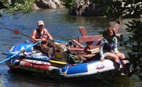 raft full of American River trash