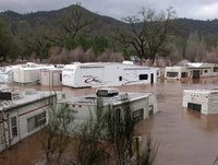 RVs in South Fork American River flood