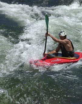 kayaking Troublemaker Rapid on the South Fork of the American River