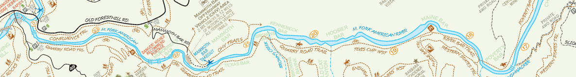 Auburn State Recreation Area Trails and River Map﻿﻿