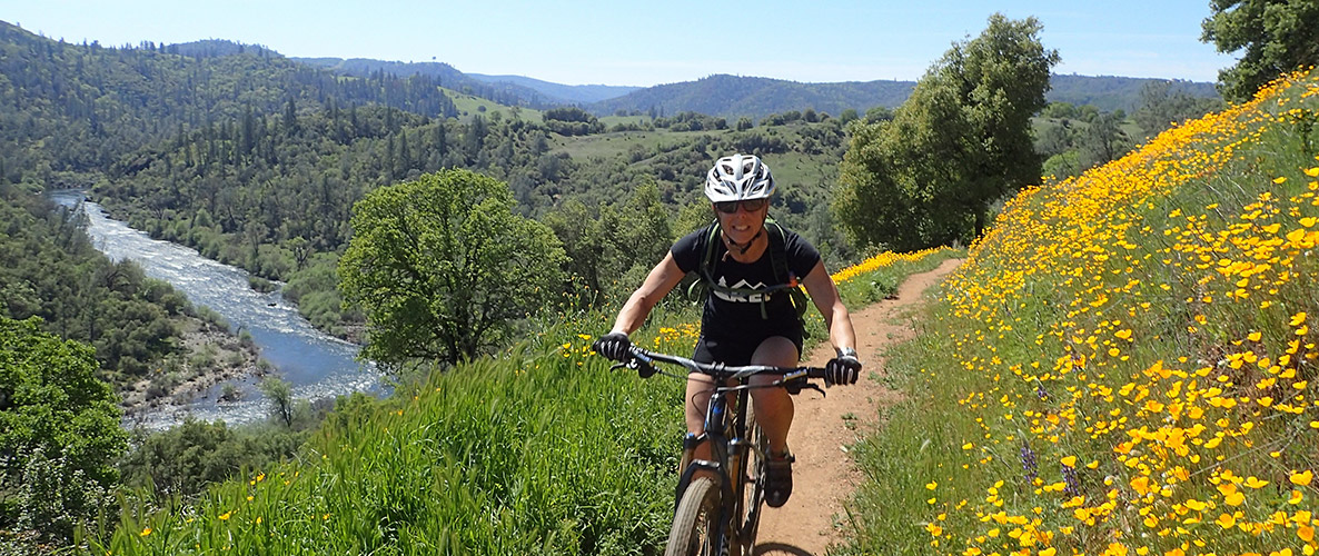 mountain biking near the South Fork American River