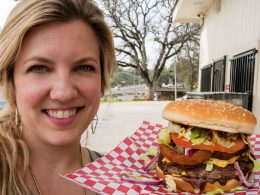 hamburger from Take-a-Bite deli in Lotus